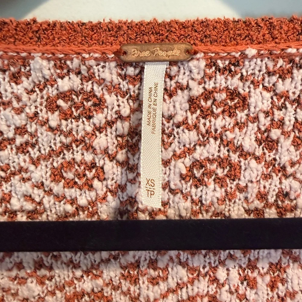 Free People Cardigan Orchid Cinnamon XS Cropped Boho Knit NWOT